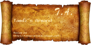 Tamás Armand névjegykártya